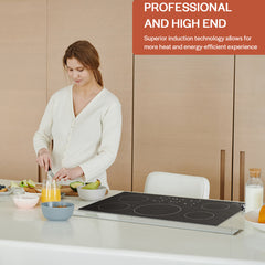 Induction Cooktop, Built-In, 5 Elements, Touch Control, 36 Inch, Black