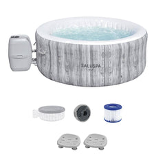 Inflatable Hot Tub, Fiji, 4-Person with Spa Seats in Gray