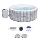 Inflatable Hot Tub, Fiji, 4-Person with Spa Seats in Gray