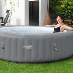 Inflatable Hot Tub, Grenada, 8-Person with 4 Seats in Gray
