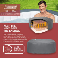 Inflatable Hot Tub, Hawaii, 6-Person with 140 Jets in Gray