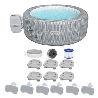Inflatable Hot Tub, Honolulu, Round with 140 Jets in Gray