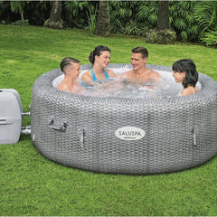 Inflatable Hot Tub, Honolulu, Round with 140 Jets in Gray