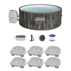 Inflatable Hot Tub, Napa, 7-Person Round with 6 Spa Seats in Brown