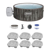 Inflatable Hot Tub, Napa, 7-Person Round with 6 Spa Seats in Brown