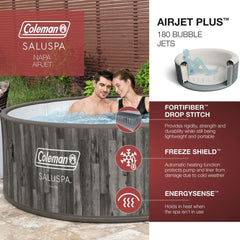 Inflatable Hot Tub, Napa, 7-Person Round with 6 Spa Seats in Brown