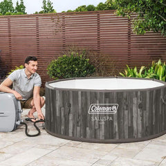 Inflatable Hot Tub, Napa, 7-Person Round with 6 Spa Seats in Brown