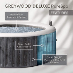 Inflatable Hot Tub, PureSpa Plus, 4-Person with 140 Jets in Gray
