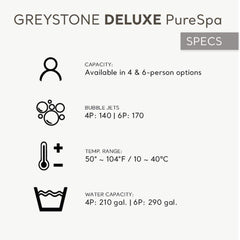 Inflatable Hot Tub, PureSpa Plus, 6-Person with 140 Jets in Gray