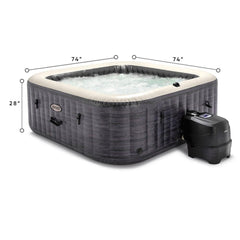 Inflatable Hot Tub, PureSpa Plus, 6-Person with 140 Jets in Gray