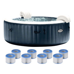 Inflatable Hot Tub, PureSpa Plus, Round 6-Person with 170 Jets in Blue/Purple