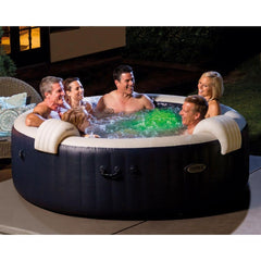 Inflatable Hot Tub, PureSpa Plus, Round 6-Person with 170 Jets in Blue/Purple