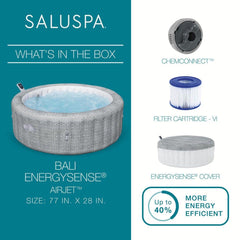 Inflatable Hot Tub, SaluSpa Bali, 6-Person with 140 Jets in Gray