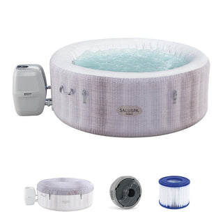 Inflatable Hot Tub, SaluSpa Cancun, Round with 120 Jets in Gray