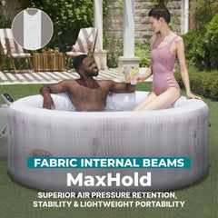 Inflatable Hot Tub, SaluSpa Cancun, Round with 120 Jets in Gray