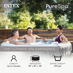 Inflatable Hot Tub with Cover, 6-Person, 170 Jets in Gray