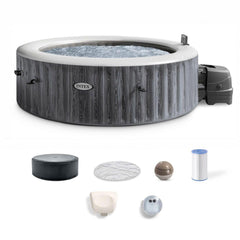 Inflatable Hot Tub with Cover, 6-Person, 170 Jets in Gray