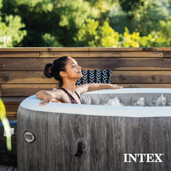 Inflatable Hot Tub with Cover, 6-Person, 170 Jets in Gray
