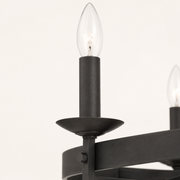 Hardware | close view of a candle sleeve, bobeche, and exposed bulb