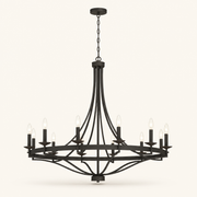 Front | studio front of the aged-zinc 12-light wagon wheel
