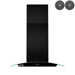 Island Range Hood, Convertible, 343 CFM, Black Painted Stainless Steel