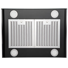 Island Range Hood, Convertible, 343 CFM, Black Painted Stainless Steel