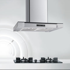 Island Range Hood, H155C Series, Convertible, 30 Inch, Stainless Steel