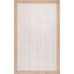 Jute Area Rug, 7'6" x 9'6" in Rectangle with Geometric Pattern
