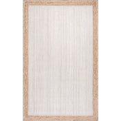 Jute Area Rug, 7'6" x 9'6" in Rectangle with Geometric Pattern