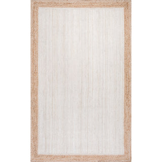 Jute Area Rug, 7'6" x 9'6" in Rectangle with Geometric Pattern
