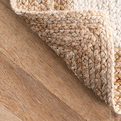 Jute Area Rug, 7'6" x 9'6" in Rectangle with Geometric Pattern