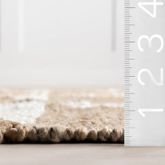 Jute Area Rug, 7'6" x 9'6" Rectangle in Beige