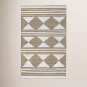 Jute Area Rug, 8' x 10' in Brown and White