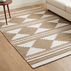 Jute Area Rug, 8' x 10' in Brown and White