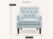 Dimensions | front view of the wingback chair with 33.5 inch height and 29.25 inch overall width callouts