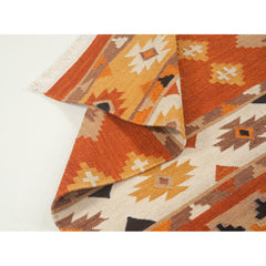 Kilim Area Rug, 8' x 10', Hand-Woven Wool in Flat Weave
