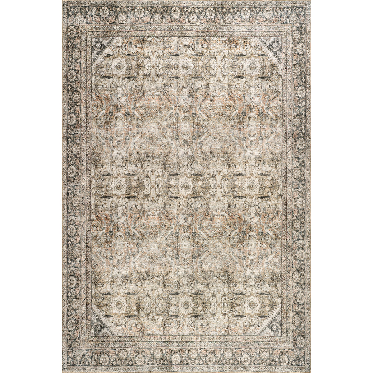 Kilim Area Rug, 9 ft x 12 ft in Dark Beige