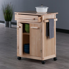 Kitchen Cart, Solid Beechwood with Natural Finish