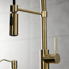 Kitchen Faucet, Concord, Single-Handle Pre-Rinse in Brushed Brass
