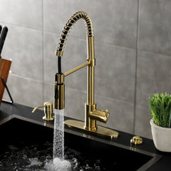Kitchen Faucet, Concord, Single-Handle Pre-Rinse in Brushed Brass