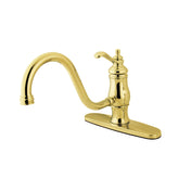 Kitchen Faucet, Heritage, Single-Handle 8-Inch Centerset in Polished Brass