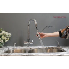 Kitchen Faucet, HotMaster, 4-In-1, Pull Down, Single Handle, Polished Chrome