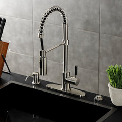 Kitchen Faucet, Kaiser, Single Handle Pre-Rinse in Brushed Nickel