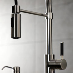 Kitchen Faucet, Kaiser, Single Handle Pre-Rinse in Brushed Nickel