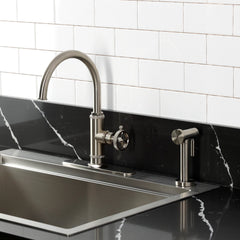 Kitchen Faucet, Levante, Single Handle with Side Sprayer in Brushed Nickel