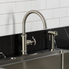 Kitchen Faucet, Levante, Single Handle with Side Sprayer in Brushed Nickel