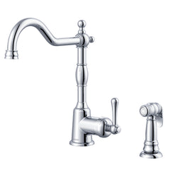 Kitchen Faucet, Opulence, Single Handle, Deck Mount, Side Spray, Chrome