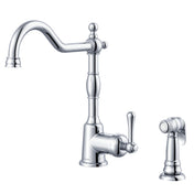 Kitchen Faucet, Opulence, Single Handle, Deck Mount, Side Spray, Chrome