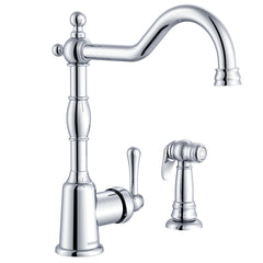 Kitchen Faucet, Opulence, Single Handle, Deck Mount, Side Spray, Chrome