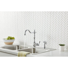 Kitchen Faucet, Opulence, Single Handle, Deck Mount, Side Spray, Chrome